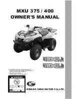 KYMCO MXU 375 Owner'S Manual preview