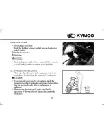 Предварительный просмотр 35 страницы KYMCO YUP 50 Driver Manual