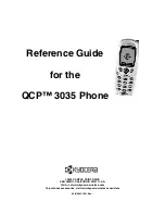 Предварительный просмотр 1 страницы Kyocera 3035 - QCP Cell Phone Reference Manual