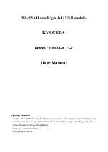 Kyocera DHUA-K77-7 User Manual preview