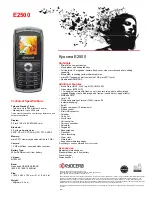 Предварительный просмотр 1 страницы Kyocera E2500 Specifications