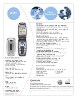 Kyocera K312 Technical Specifications предпросмотр