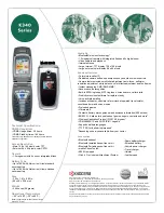 Предварительный просмотр 1 страницы Kyocera K342 Specification Sheet