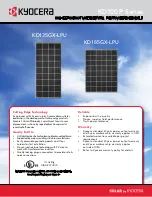 Kyocera KD100 P Series Datasheet preview