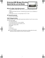 Preview for 5 page of Kyocera KR1 - Mobile Router Wireless Quick Installation Manual