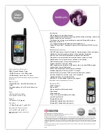 Kyocera KX5 - Slider Remix Cell Phone 16 MB Specifications предпросмотр