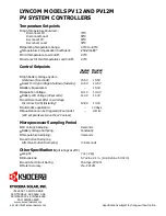 Предварительный просмотр 2 страницы Kyocera LYNCOM PV12 Datasheet