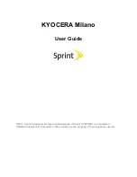 Kyocera Milano User Manual preview