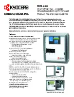 Kyocera MPR-9400 Datasheet предпросмотр