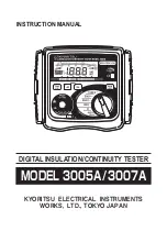 Kyoritsu Electrical Instruments Works 3005A Instruction Manual предпросмотр