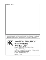 Preview for 60 page of KYORITSU KEW 6016 Instruction Manual