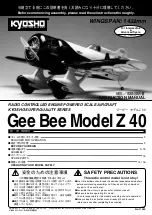 Kyosho Gee Bee Z 40 Instruction Manual предпросмотр