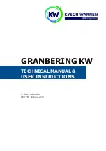 Kysor/Warren GRANBERING KW Series Technical Manual & User Manual preview