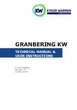 Kysor/Warren GranBering KW Technical Manual & User Instructions preview