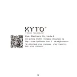 Preview for 12 page of KYTO KYTO2565 User Manual