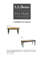 L.L.Bean FARMHOUSE TABLES Manual preview
