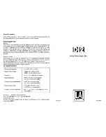 LA Audio Electronic Di2 Owner'S Manual preview