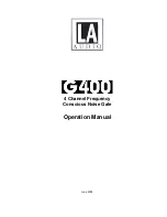 Preview for 1 page of LA Audio G400 Operation Manual