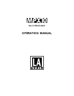 Preview for 1 page of LA Audio MPX10 Operation Manual