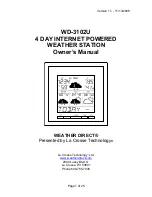 Preview for 1 page of La Crosse Technology WD-3102U Owner'S Manual