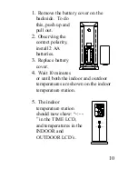 Preview for 10 page of La Crosse Technology Wireless 433 MHz Temperature Station WS-9014U Instruction Manual