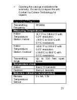 Preview for 21 page of La Crosse Technology WS-7013U-IT Instruction Manual