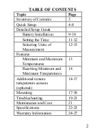 Preview for 2 page of La Crosse Technology WS-7013U Instruction Manual