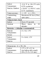 Preview for 22 page of La Crosse Technology WS-7013U Instruction Manual