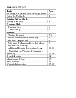 Preview for 2 page of La Crosse Technology WS-7042TWC Instruction Manual