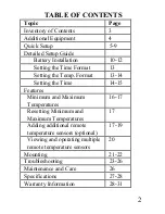 Preview for 2 page of La Crosse Technology WS-7136U Instruction Manual