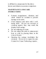 Предварительный просмотр 17 страницы La Crosse Technology WS-7208U Instruction Manual