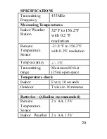 Предварительный просмотр 20 страницы La Crosse Technology WS-7211U Instruction Manual