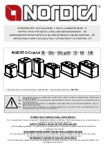 LA NORDICA Crystal 50v Instructions For Installation, Use And Maintenance Manual preview