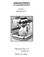 La Pavoni Espresso Si' User Manual preview