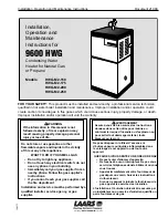 Preview for 1 page of Laars 9600 HWG Installation, Operation And Maintenance Instructions