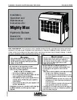 Предварительный просмотр 1 страницы Laars Mighty Max HH0320M Installation, Operation And Maintenance Instructions