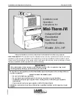 Laars Mini-Therm JVi JVH Installation And Operation Instructions Manual preview