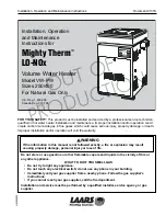 Laars VW-PW Series Installation, Operation And Maintenance Instructions preview