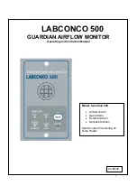 Предварительный просмотр 1 страницы Labconco Guardian 500 Operating And Instruction Manual