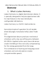 Preview for 2 page of Labex HARMONY ELECTROLARYNX User Manual