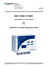 Preview for 1 page of Labkotec SET-1000 12 VDC Installation And Operating Instructions Manual