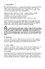 Preview for 2 page of Labnet I5110 Operating Instructions