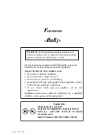 Preview for 1 page of Lacanche Fourneau "Rully" Installer Manual