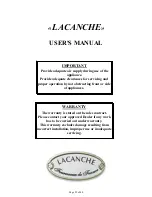 Preview for 1 page of Lacanche GAS SURFACE BURNERS User Manual