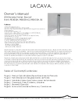 Preview for 1 page of Lacava EX03A Owner'S Manual