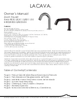 Preview for 1 page of Lacava EX11 Owner'S Manual