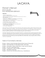 Preview for 1 page of Lacava EX26 Owner'S Manual