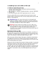 Предварительный просмотр 7 страницы LaCie 130813 - USB 2.0 PCI Card Design User Manual