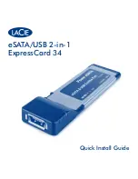 Предварительный просмотр 1 страницы LaCie SATA II ExpressCard 34 Quick Install Manual