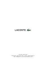 Preview for 1 page of LACOSTE 2-HAND Series Operating And Maintenance Original Instructions